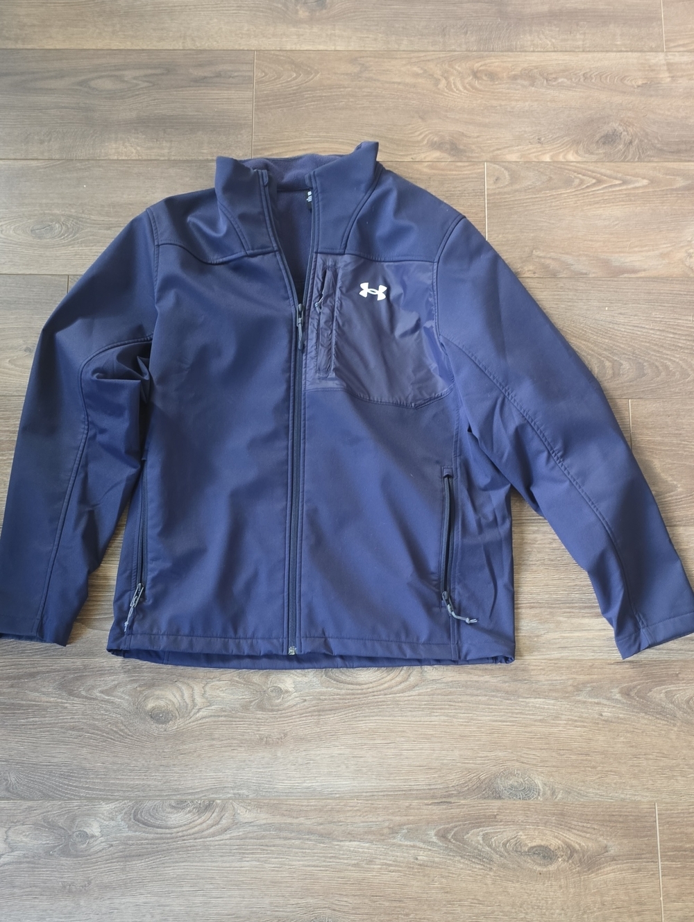 Under Armour Men's Navy Full-Zip Performance Jacket with Chest Logo